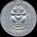 Timbre-monnaie Lefebvre Fils Aîné - 5 centimes vert sur fond rouge - avers