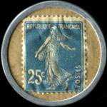 Timbre-monnaie Lefebvre Fils A�n� - 25 centimes bleu sur fond blanc - type 2 - revers