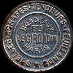 Timbre-monnaie Le Girondin - 10 centimes rouge sur fond bleu - avers