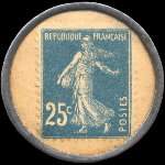 Timbre-monnaie Le Girondin - 25 centimes bleu sur fond blanc - revers