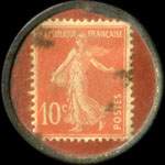 Timbre-monnaie Lessive Supérieure de Notre-Dame de Laghet - 10 centimes rouge sur fond rouge - revers