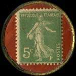 Timbre-monnaie Lessive Supérieure de Notre-Dame de Laghet - 5 centimes vert sur fond rouge - revers