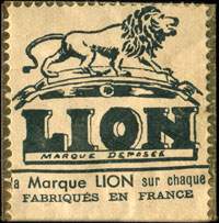 Timbre-monnaie Lion - 5 centimes vert sous pochette - avers