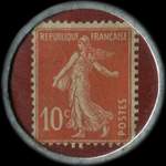 Timbre-monnaie Lisez l'Intran - 10 centimes rouge sur fond rouge (inscriptions non visibles) - revers