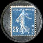 Timbre-monnaie Louis Biret - Produits alimentaires - Pouzauges (Vend�e) - 25 centimes bleu - revers