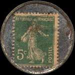 Timbre-monnaie Louis Biret - Produits alimentaires - Pouzauges (Vend�e) - 5 centimes vert - revers