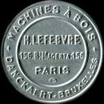 Timbre-monnaie Machines à bois H.Lefebvre - 5 centimes orange sur fond rouge - avers