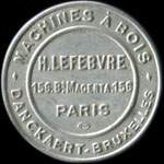 Timbre-monnaie Machines à bois H.Lefebvre - 10 centimes rouge sur fond vert - avers