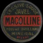 Timbre-monnaie Macolline - 5 centimes vert sur fond rouge - avers