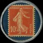 Timbre-monnaie Madeleine Cinéma - 10 centimes rouge sur fond bleu - revers
