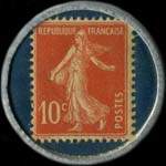 Timbre-monnaie Madeleine Cin�ma - 10 centimes rouge sur fond bleu - revers