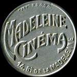 Timbre-monnaie Madeleine Cinéma - 25 centimes bleu sur fond blanc - avers