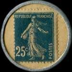 Timbre-monnaie Madeleine Cin�ma - 25 centimes bleu sur fond blanc - revers