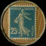 Timbre-monnaie Magasins Réunis - 25 centimes bleu sur fond brun - revers
