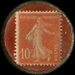 Timbre-monnaie Maison Empereur - 10 centimes rouge sur fond rouge - revers