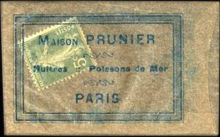 Timbre-monnaie Maison Prunier - 5 centimes vert sous pochette - avers