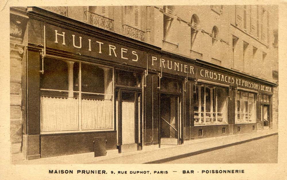 Maison Prunier - 9, Rue Duphot, Paris - Bar, Poissonnerie - Huîtres, Crustacés et Poissons de Mer