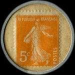Timbre-monnaie Maison Samuel à Vesoul - 5 centimes orange sur fond blanc - revers