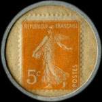 Timbre-monnaie Maison Samuel � Vesoul - 5 centimes orange sur fond blanc - revers