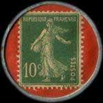 Timbre-monnaie Maison Samuel à Vesoul - 10 centimes vert sur fond rouge - revers