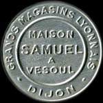 Timbre-monnaie Maison Samuel à Vesoul - 25 centimes bleu sur fond blanc - avers