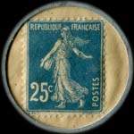 Timbre-monnaie Maison Samuel � Vesoul - 25 centimes bleu sur fond blanc - revers