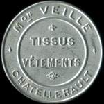 Timbre-monnaie Maison Veille - Tissus - V�tements - Chatellerault - 25 centimes bleu sur fond blanc - avers