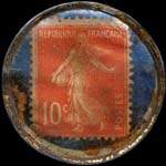 Timbre-monnaie Mixture Chavanne - 10 centimes rouge sur fond bleu - revers