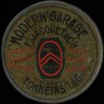 Timbre-monnaie Modern' Garage - 10 centimes rouge sur fond bleu-nuit - avers
