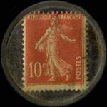Timbre-monnaie Modern' Garage - 10 centimes rouge sur fond bleu-nuit - revers