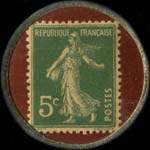Timbre-monnaie Musée Océanographique - Aquarium de Monaco - 5 centimes vert sur fond rouge - revers