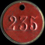 Timbre-monnaie Mus�e Oc�anographique - Aquarium de Monaco - Capsule de 5 centimes transform�e en jeton de vestiaire n� 235 - revers