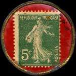 Timbre-monnaie Nougat de Montélimar - Chabert & Guillot - Type 1 - 5 centimes vert sur fond rouge - revers