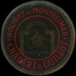 Timbre-monnaie Nougat de Montélimar - Chabert & Guillot - Type 1 - 10 centimes rouge sur fond rouge - avers