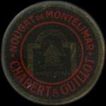 Timbre-monnaie Nougat de Mont�limar - Chabert & Guillot - Type 1 - 10 centimes rouge sur fond rouge - avers