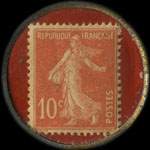 Timbre-monnaie Nougat de Mont�limar - Chabert & Guillot - Type 1 - 10 centimes rouge sur fond rouge - revers