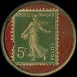 Timbre-monnaie Nougat de Montélimar - Chabert & Guillot - Type 2 - 5 centimes vert sur fond rouge - revers