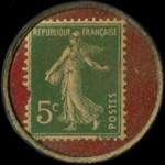 Timbre-monnaie Nougat de Mont�limar - Chabert & Guillot - Type 2 - 5 centimes vert sur fond rouge - revers