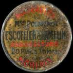 Timbre-monnaie Nouveaut�s Escoffier & Hamelin - 5 centimes vert sur fond dor� - avers