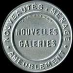 Timbre-monnaie Nouvelles Galeries - Type 1 (S.G.D.G. au dessus) - 5 centimes orange sur fond rouge - avers