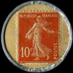 Timbre-monnaie Nouvelles Galeries - Type 1 (S.G.D.G. au dessus) - 10 centimes rouge sur fond blanc - revers