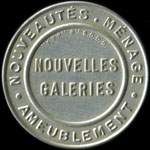 Timbre-monnaie Nouvelles Galeries - Type 1 (S.G.D.G. au dessus) - 25 centimes bleu sur fond blanc - avers