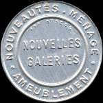 Timbre-monnaie Nouvelles Galeries - Type 1 (S.G.D.G. au dessus) - 10 centimes rouge sur fond bleu - avers