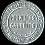 Timbre-monnaie Nouvelles Galeries - Type 2 (S.G.D.G. au dessous) - 10 centimes rouge sur fond bleu - avers