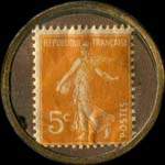 Timbre-monnaie Olida (Jambons - Conserves) - 5 centimes orange sur fond dor� quadrill� - revers