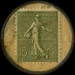 Timbre-monnaie Olida (Jambons - Conserves) - 15 centimes vert sur fond blanc - revers