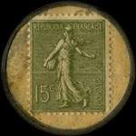 Timbre-monnaie Olida (Jambons - Conserves) - 15 centimes vert sur fond blanc - revers
