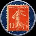 Timbre-monnaie Omnium français d'électricité - 10 centimes rouge fond bleu - revers