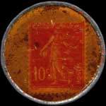 Timbre-monnaie Peinture Matolin - 10 centimes rouge sur doré - revers