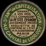 Timbre-monnaie La Petite Epargne - 5 centimes vert sur fond rouge - avers
